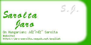 sarolta jaro business card